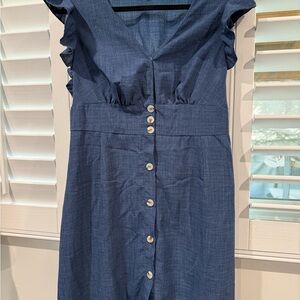 Blue Button-Down Dress